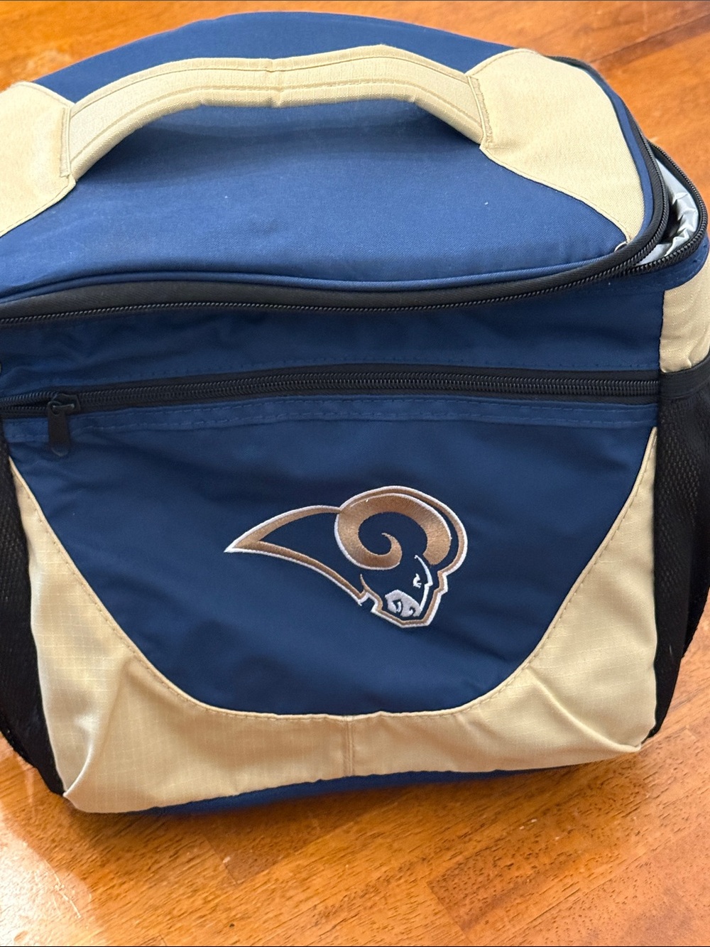 NFL Los Angeles Rams Navy and Tan Insulated Cooler Bag